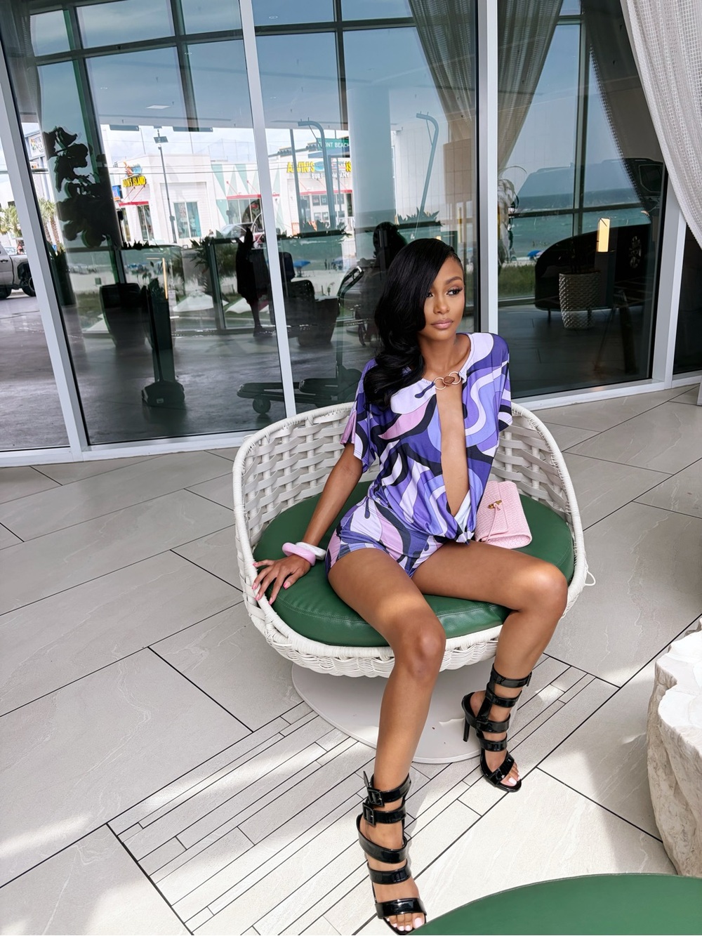 Fashion Nova Purple Swirl Cutout set